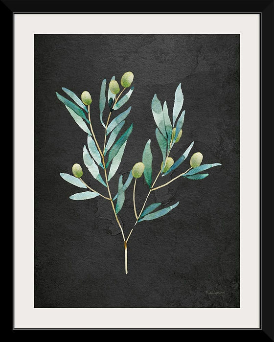 “Gentle Olive Branch on Black“, Mercedes Lopez Charro