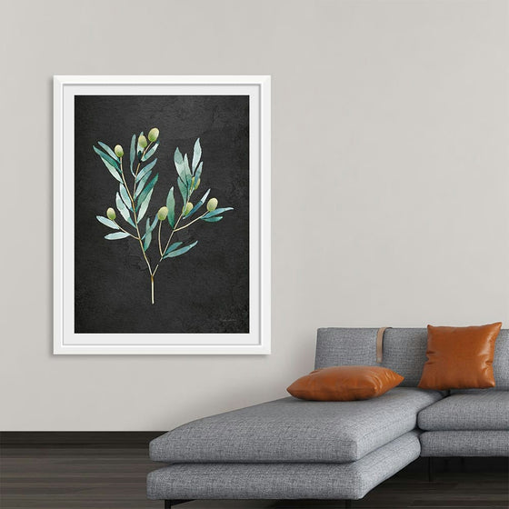 “Gentle Olive Branch on Black“, Mercedes Lopez Charro